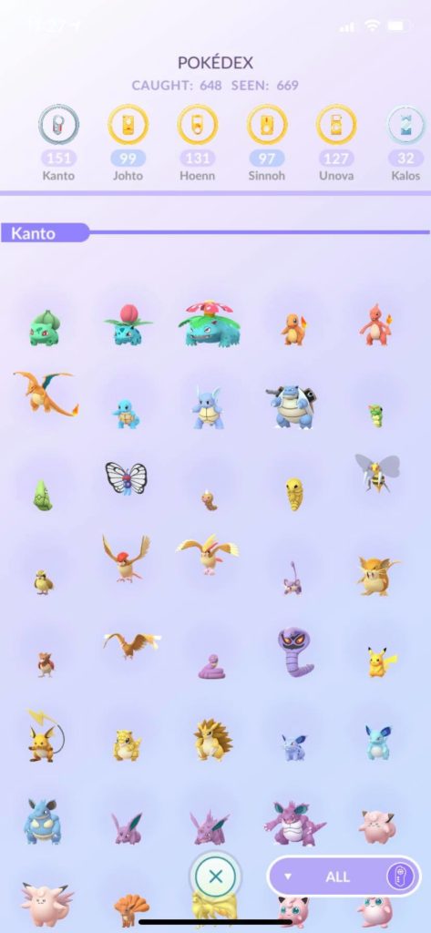 Pokémon Go Different Region Pokédex